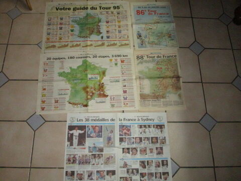 VIEILLES CARTES  PARCOURS TOUR DE FRANCE 2001-1999-1995 7 Villepinte (93)