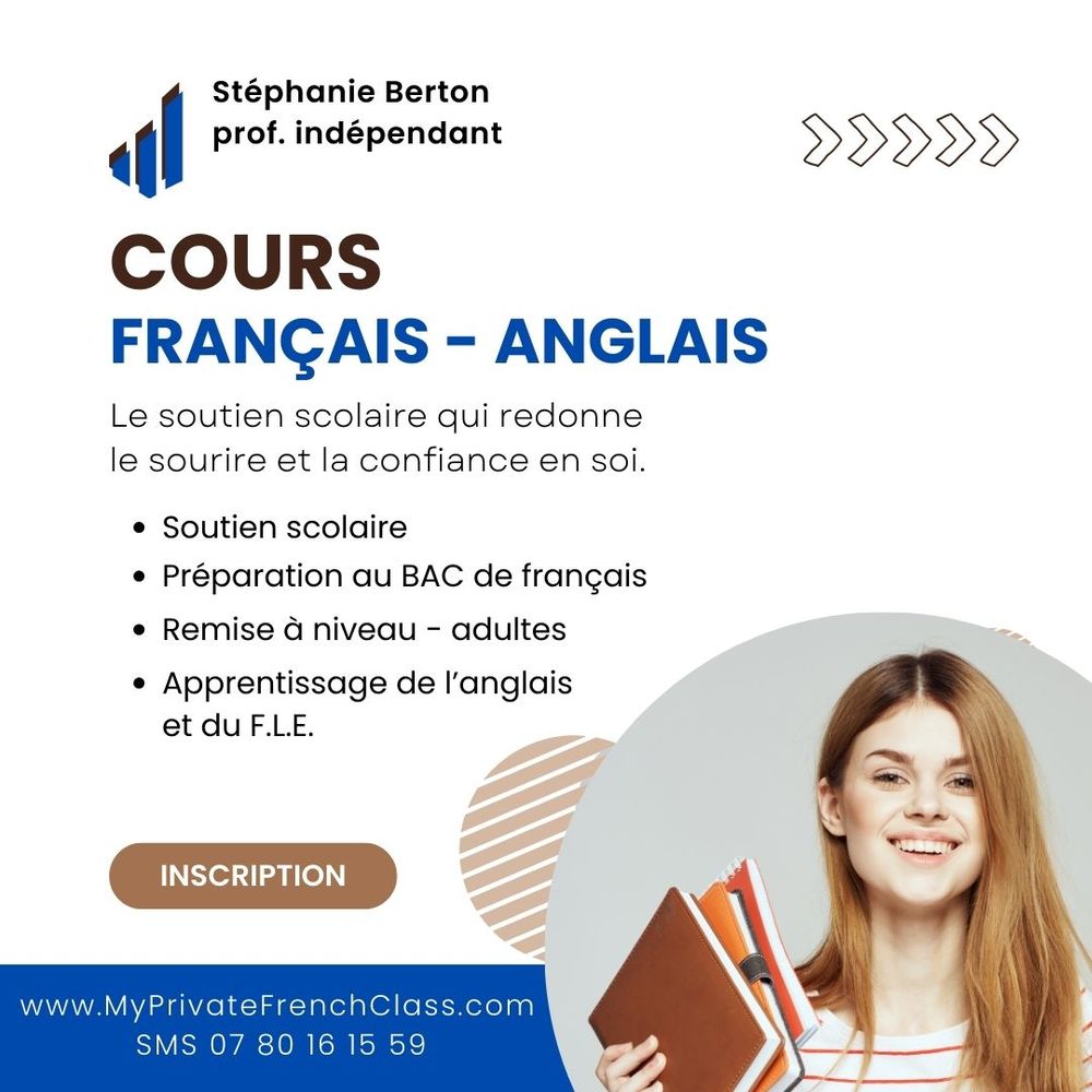   Cours d'anglais et de fran�ais et soutien scolaire 