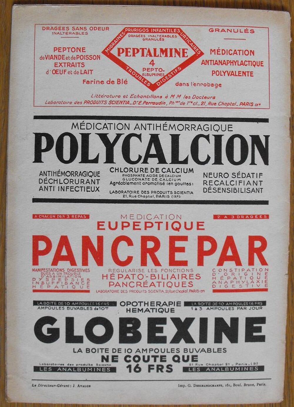 REVUE AESCULAPE N&deg; 1 JANVIER 1937 Livres et BD