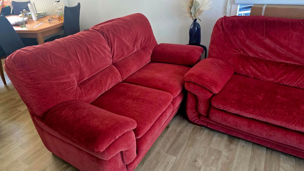 Magnifique Lot de Canap&eacute;s Rouge en Tissu* ? Meubles