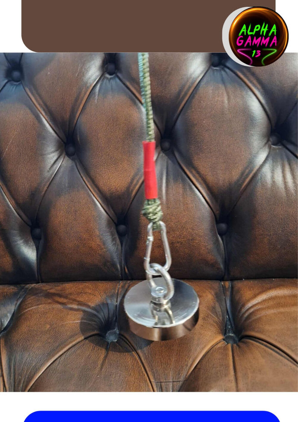 P&ecirc;che &agrave; l'aimant 300Kg ultra-puissant &Oslash;80 + corde et 2 mousq Bricolage