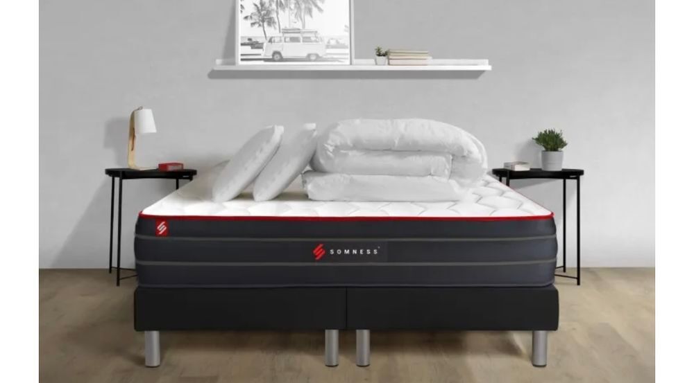 Lit 200*200 kingsize - sommier matelass&eacute; Meubles