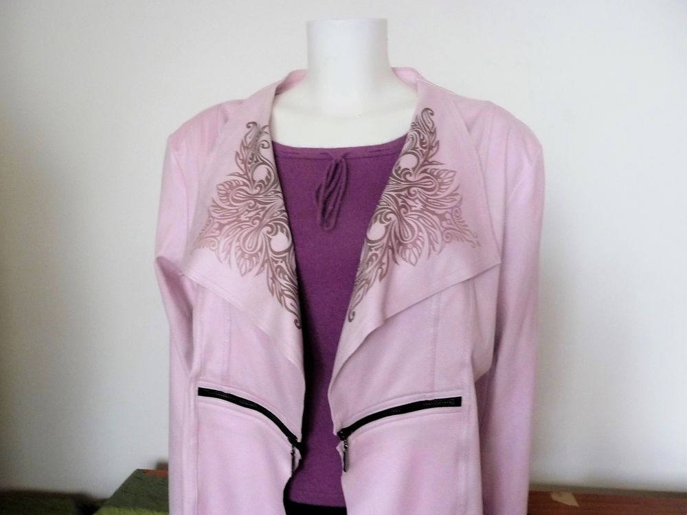 Veste Rose Pastel Imitation Daim Manches Longues- One O One Vêtements