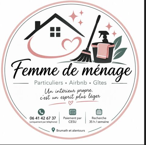 Femme de m&eacute;nage exp&eacute;riment&eacute;e ? Particuliers, Airbnb et g&icirc;tes 0 67170 Brumath