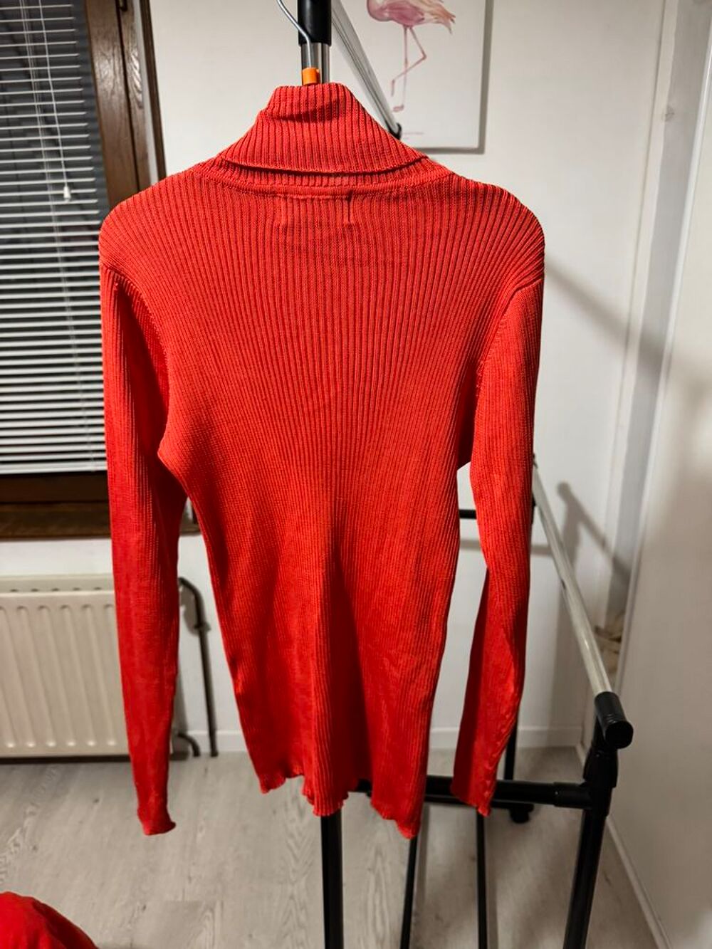 ? Pull Col Roul&eacute; Regina Rubens ? 100% Soie ? Rouge Vif Vêtements