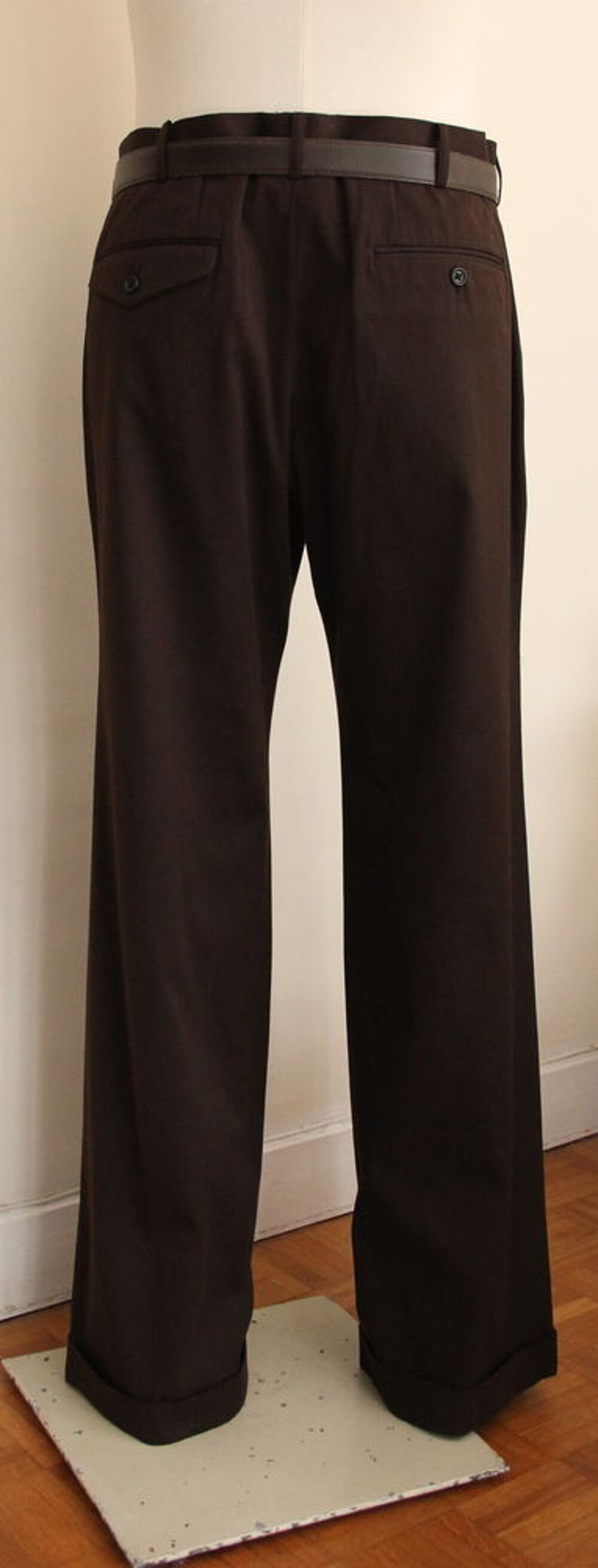 Pantalon large chocolat YOHJI YAMAMOTO T.5 Vêtements