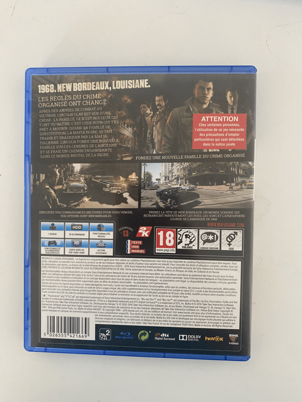 Mafia 3 PS4 Consoles et jeux vidéos