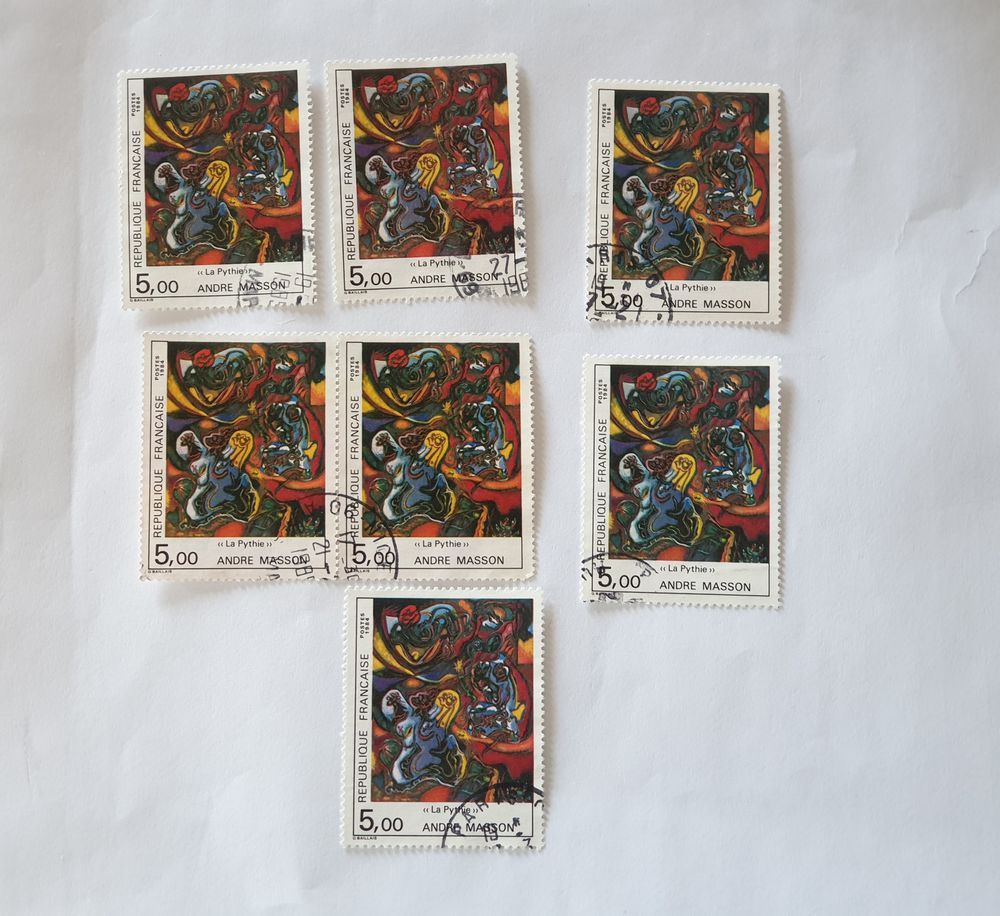 Timbre France Andr&eacute; Masson &quot;La Pythie&quot; 1984 - lot 1.96 euro 