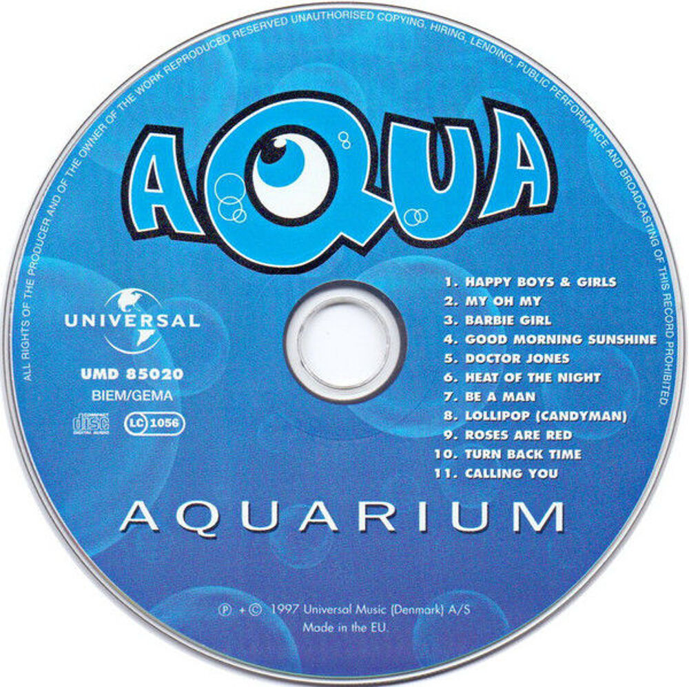 cd Aqua Aquarium (&eacute;tat neuf) CD et vinyles