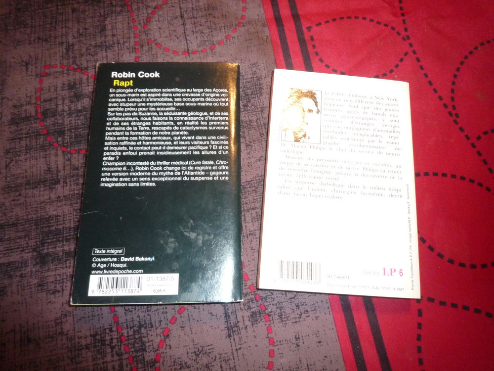 lot de 2 livres de Robin Cook
rapt
vertiges
voir photos
Livres et BD