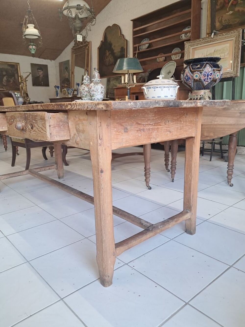 Table de ferme ancienne, en pin Meubles