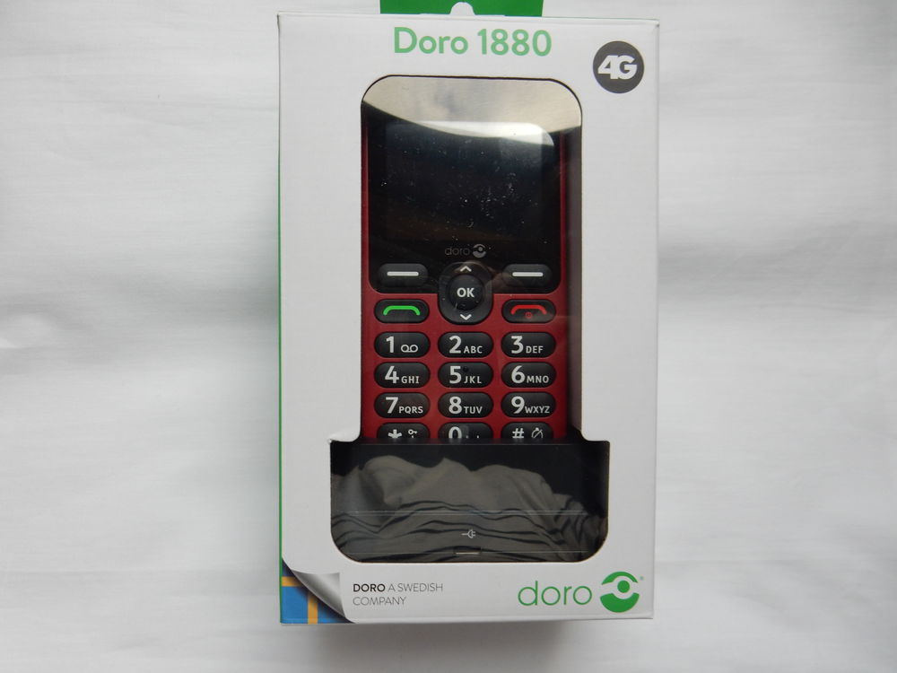T&eacute;l&eacute;phone mobile DORO 1880 rouge 4G Tlphones et tablettes