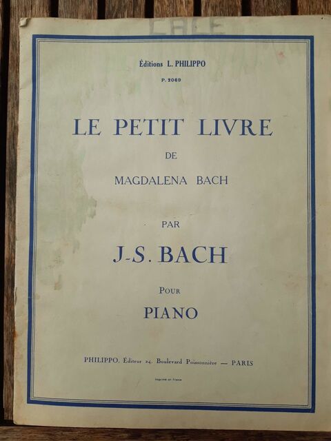 Mthode  Le petit livre  pour piano de J.S.Bach 8 Nieuil-l'Espoir (86)