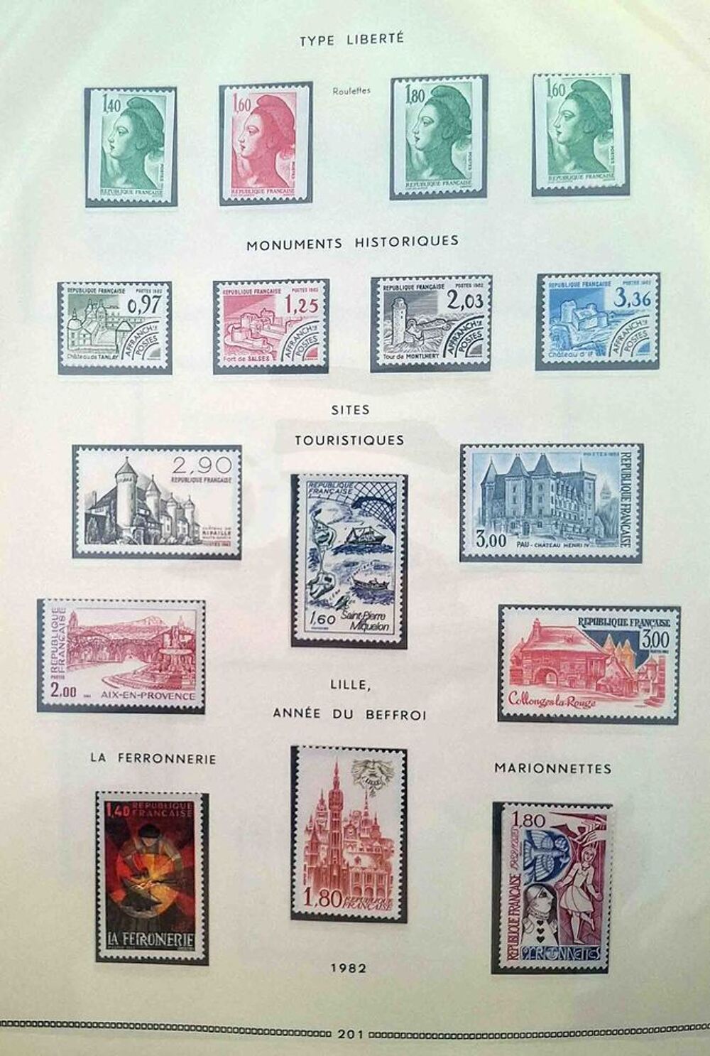 S&eacute;rie de timbres de collection de France F4 