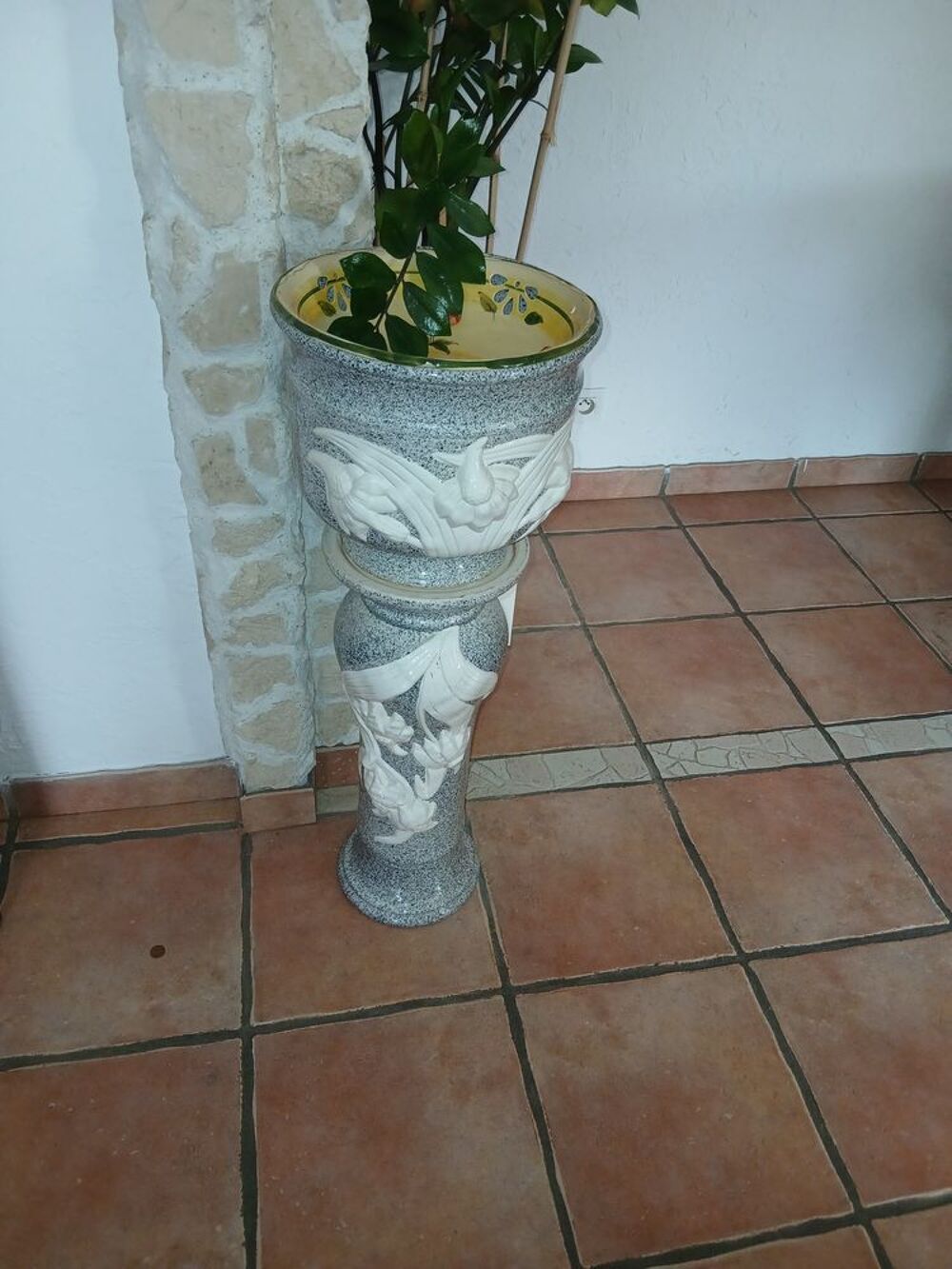 Colonne avec cache pot c&eacute;ramique Décoration