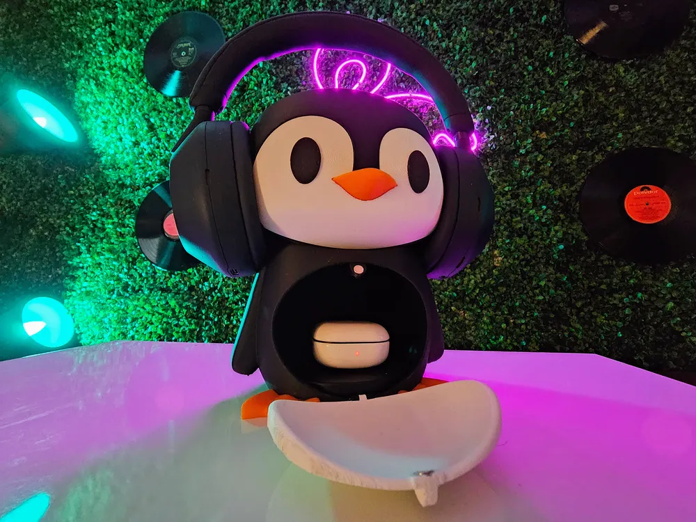 Support de Casque Pingouin - Votre Compagnon Audio Décoration