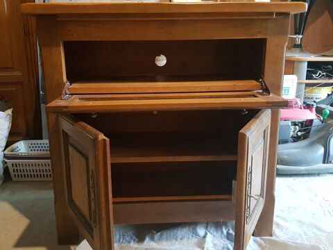 meuble TV en chne massif avec plateau tournant 300 Mesvres (71)