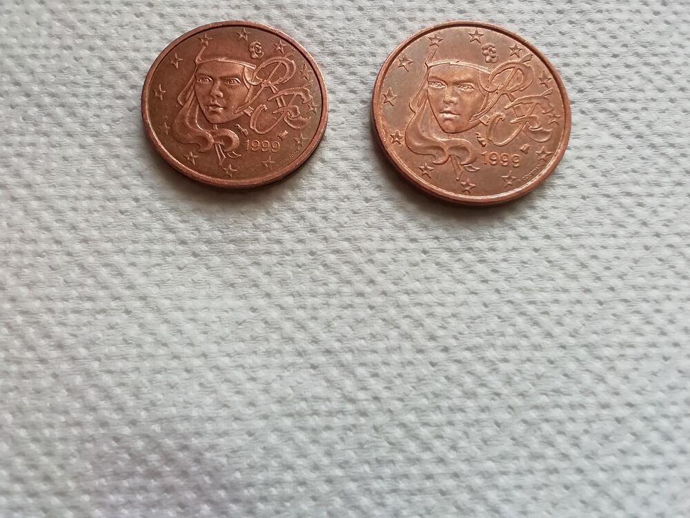 Pi&egrave;ces 2 et 5 centimes 1999 