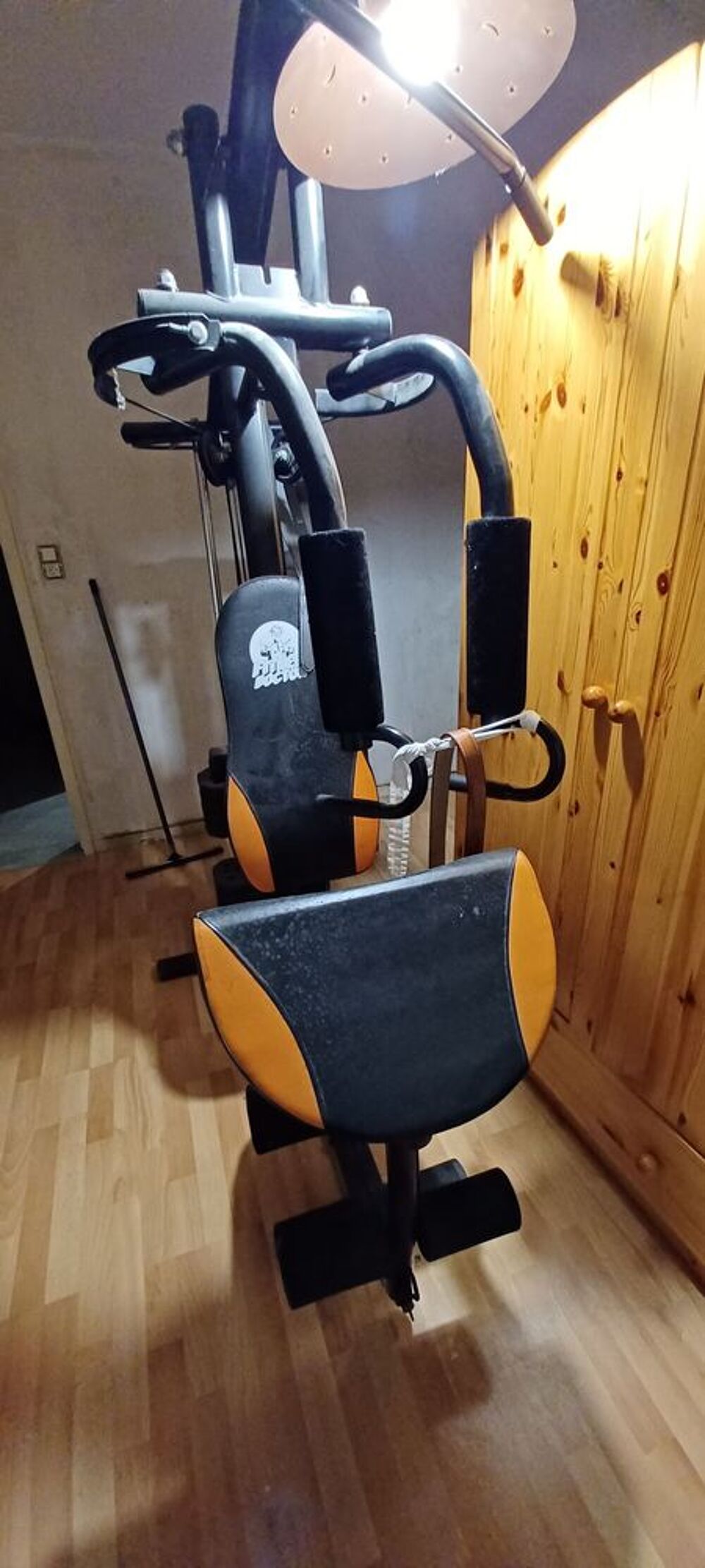 Appareil de Musculation Multifonction Noir et Orange Sports