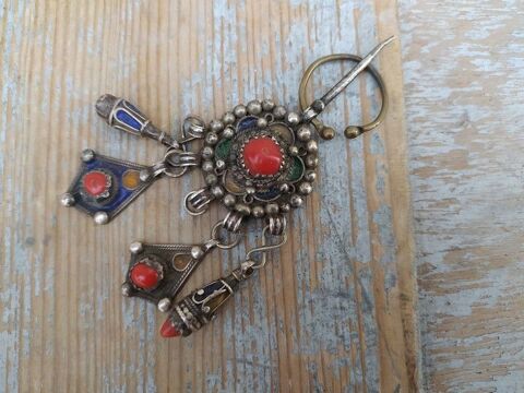 Ancien Bijou Orientaliste Fibule �maill�e Corail Alg�rie 90 Loches (37)