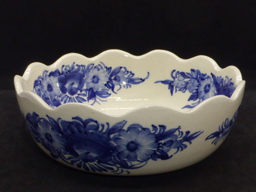 Coupe en faience fleurs bleues ZF KOLO Décoration