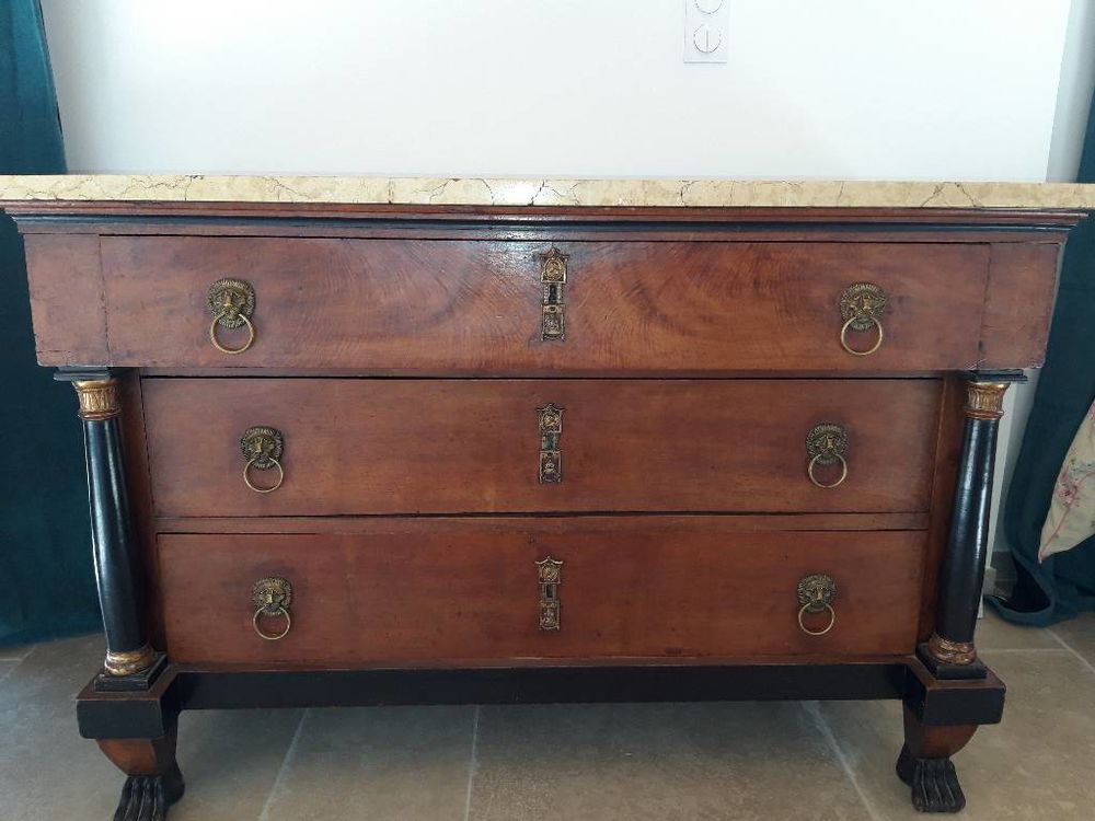 Commode ancienne Epoque Empire retour d'Egypte d&eacute;but XIX eme Meubles