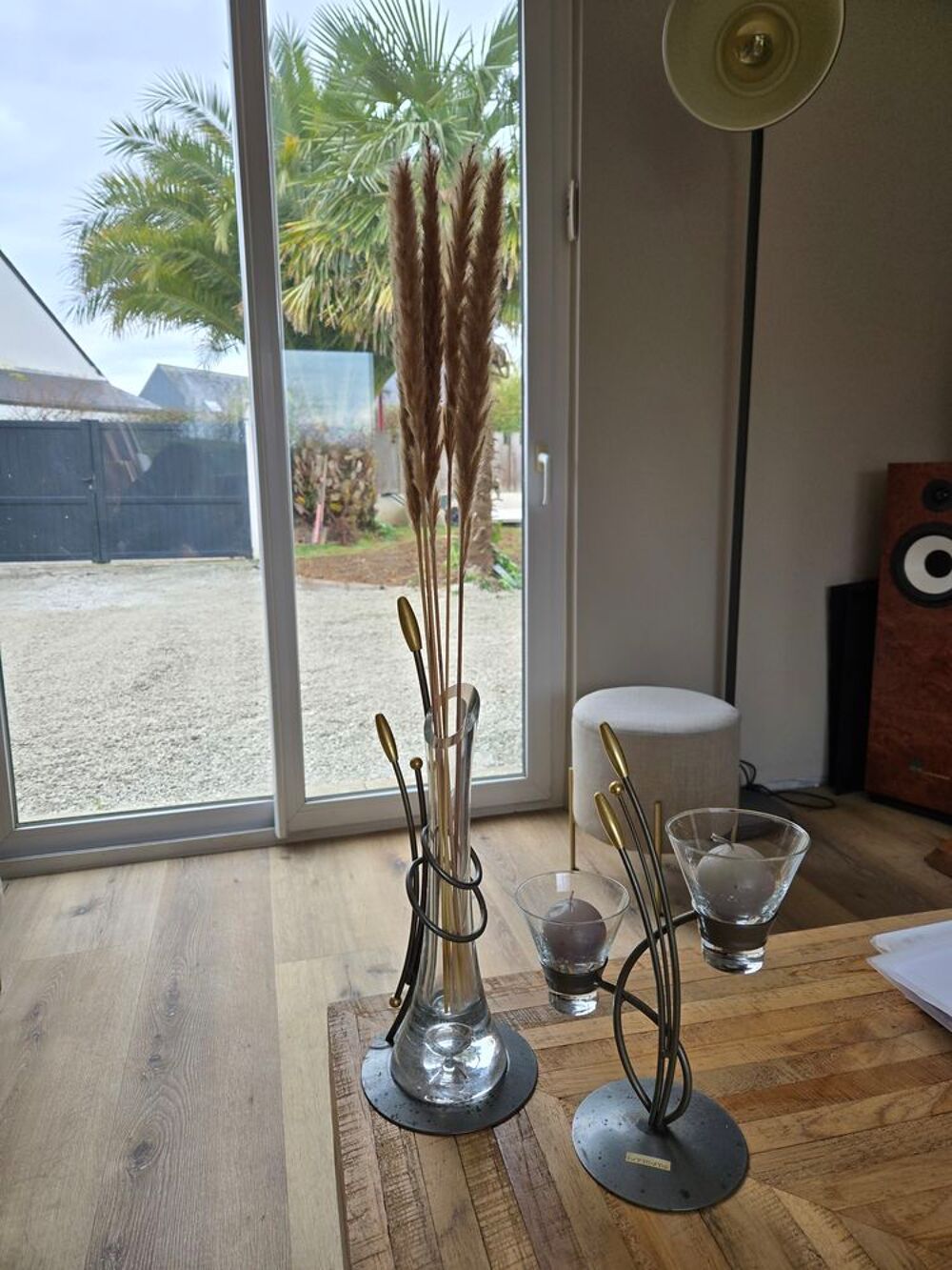 Ensemble vase et bougeoir en cristal Décoration