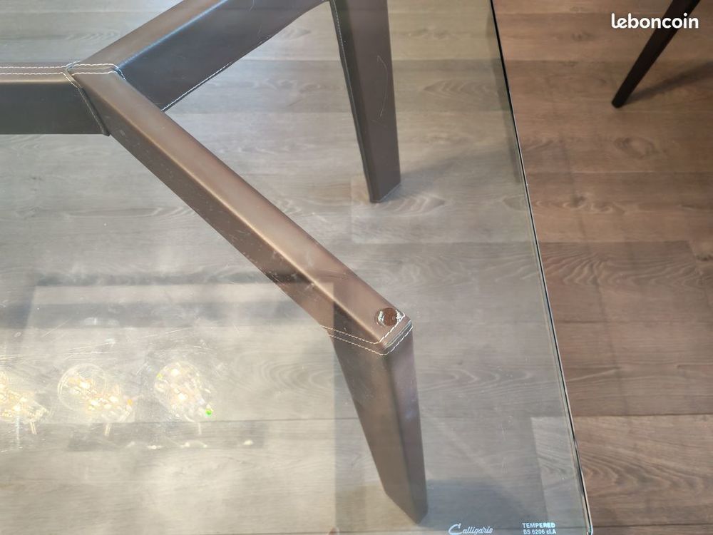 TABLE REPAS plateau verre 6 &agrave; 8 personnes Meubles