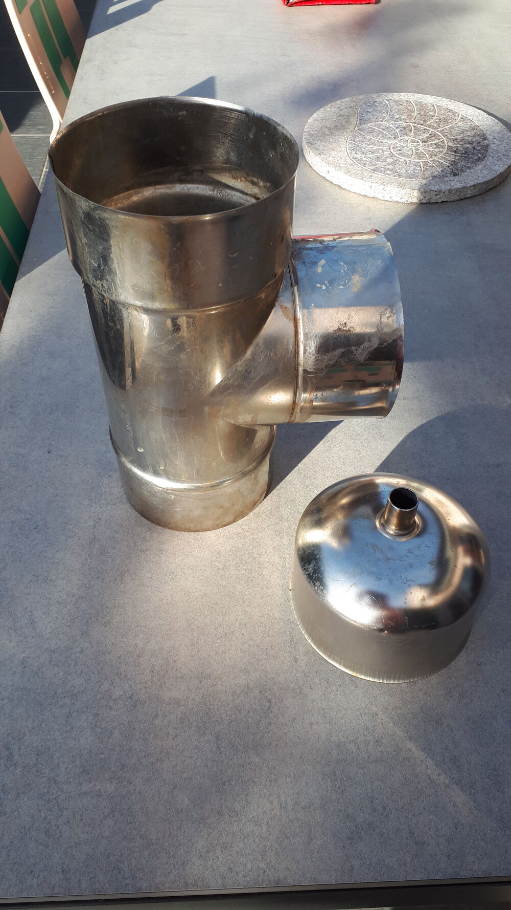 TE DE TUBAGE INOX + PURGE POUR Diam&egrave;tre 140 Bricolage