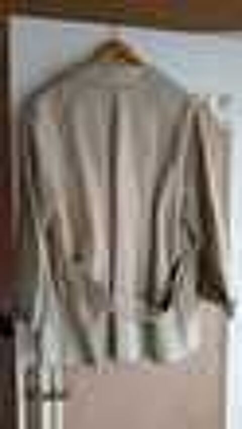 Veste femme en cuir cr&egrave;me Vtements
