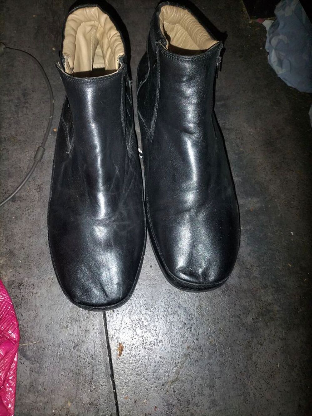 Boots cuir zipp&eacute; biotech pointure 44 excellent &eacute;tat Chaussures