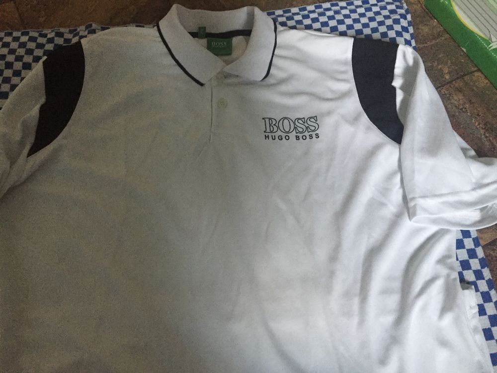 polo HUGO BOSS T. XXL BLANC/BANDE NOIRE Vêtements