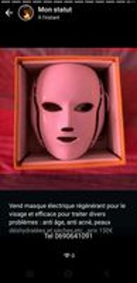   Masque lectrique rgnrant visage, traite divers problme. 