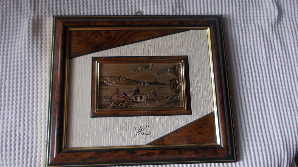 2 tableaux bas relief argent Décoration