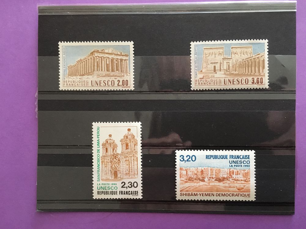 Timbres de l'UNESCO de France Neufs ** 1987 - 1990 