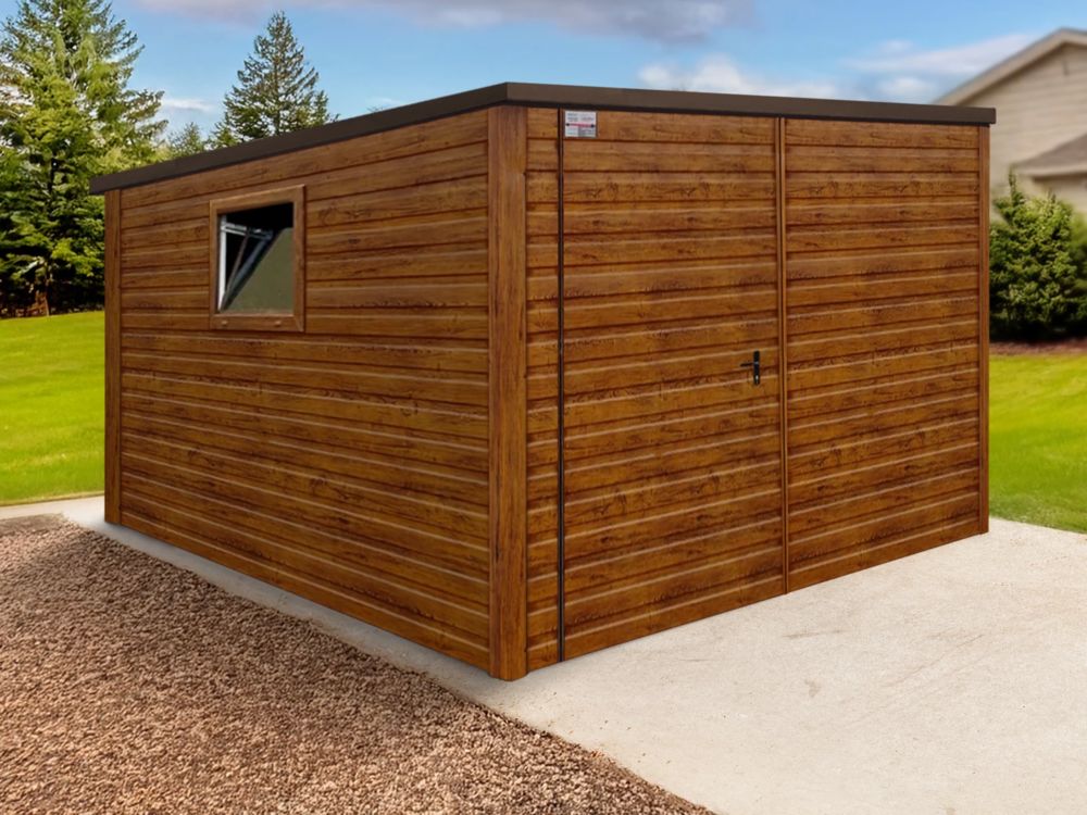 Abri de jardin 3&times;3 m Monopente Effet bois Jardin