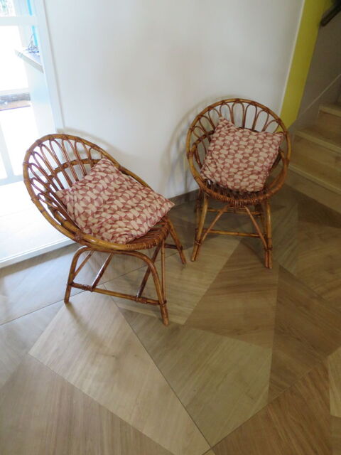 Vintage - Lot de 2 fauteuils en rotin-style bohème -années80 99 Fondettes (37)