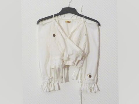Blouse/ Top Ecru Effet Coeur Croisé à Manches Longues-Wom N 40 Paris 15 (75)