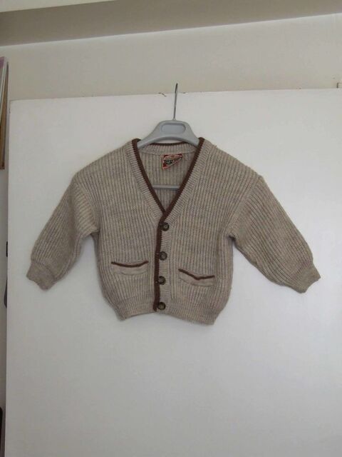 Gilet en laine, de Fabio Lucci, Écru et marron, 4 ans 3 Bagnolet (93)