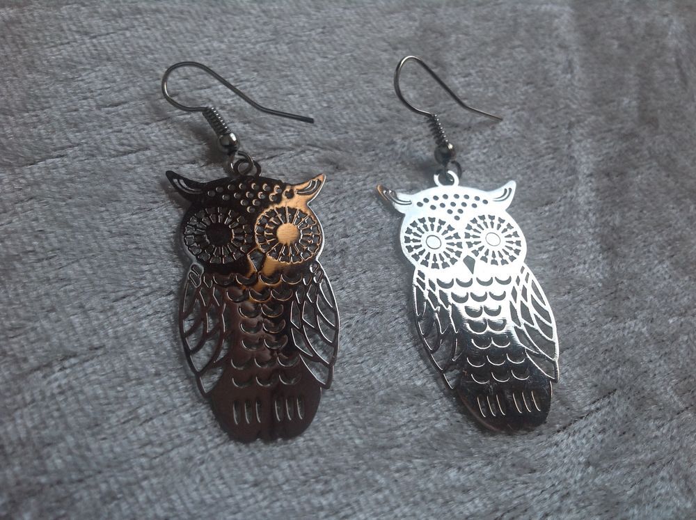 CHOUETTE BOUCLES OREILLES HIBOUX ARGENT&Eacute; Envoi possible
Bijoux et montres
