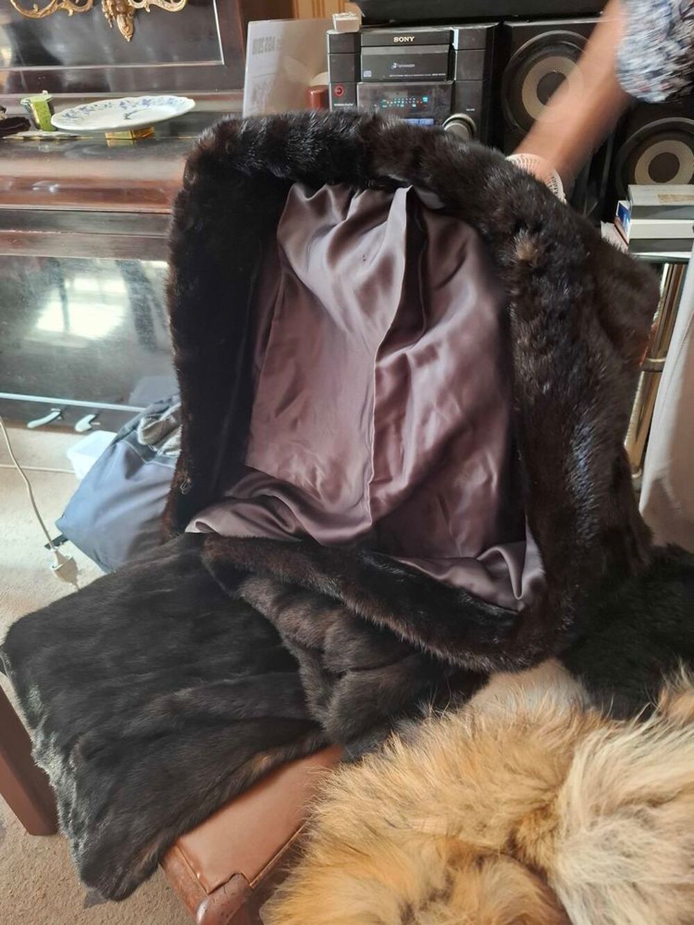 Manteau en vison marron 