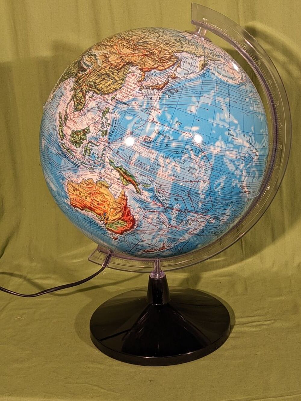 Grosse lampe globe terrestre lumineux mappemonde veilleuse 
Décoration