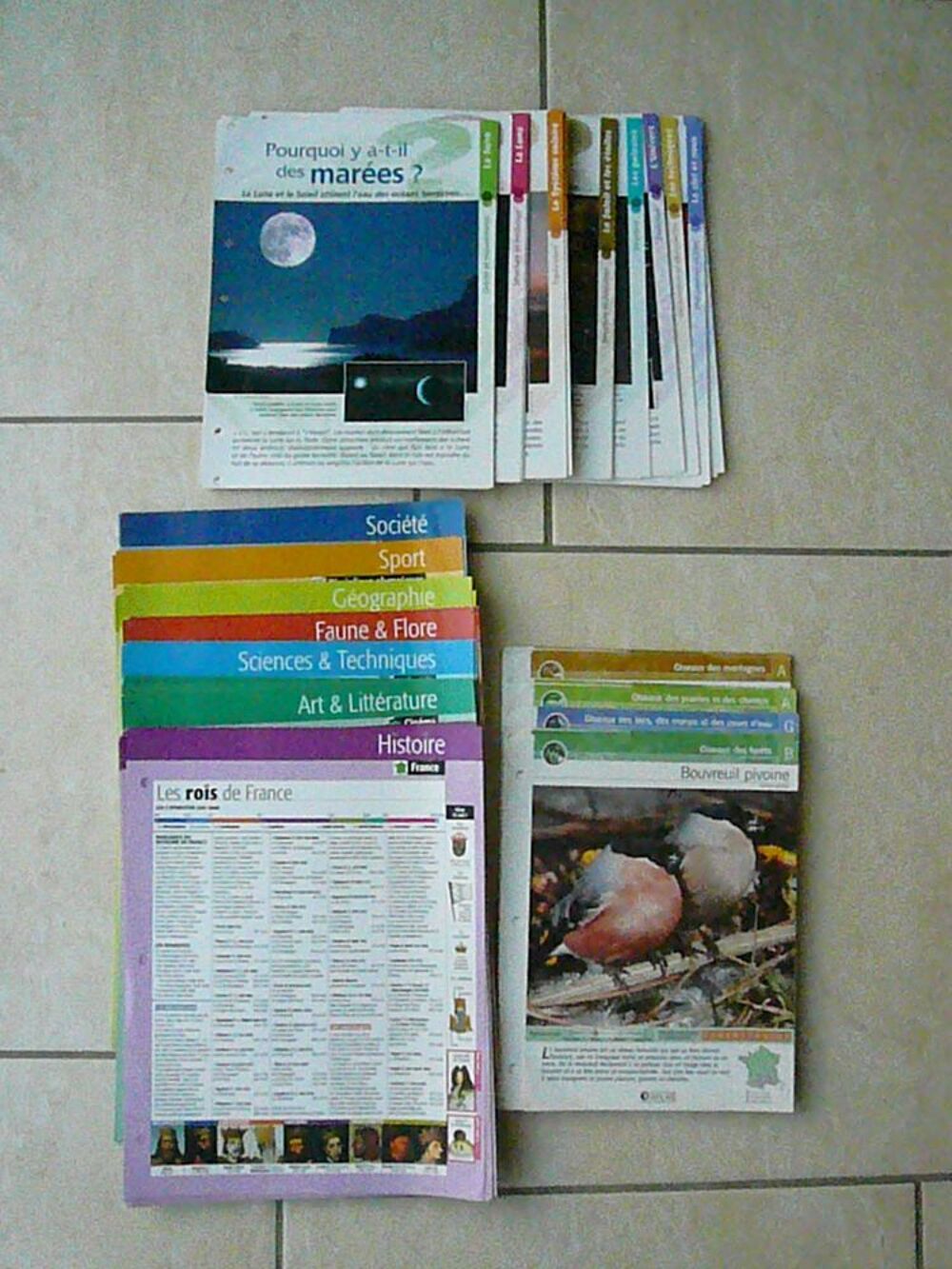 Multiples fiches encyclop&eacute;die Atlas Livres et BD