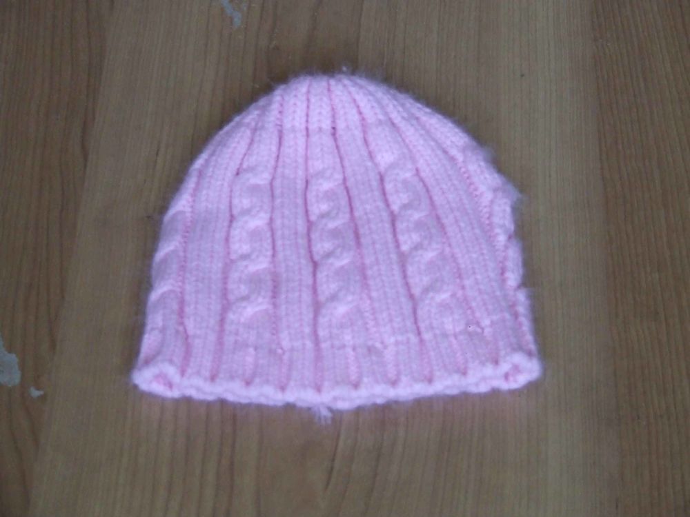 Bonnet de laine rose T. unique, TBE Vtements enfants