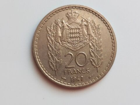 PIECE DE 20 FRANCS DE MONACO      LOUIS 2     ANNEE 1947 . 20 Dolus-d'Ol�ron (17)