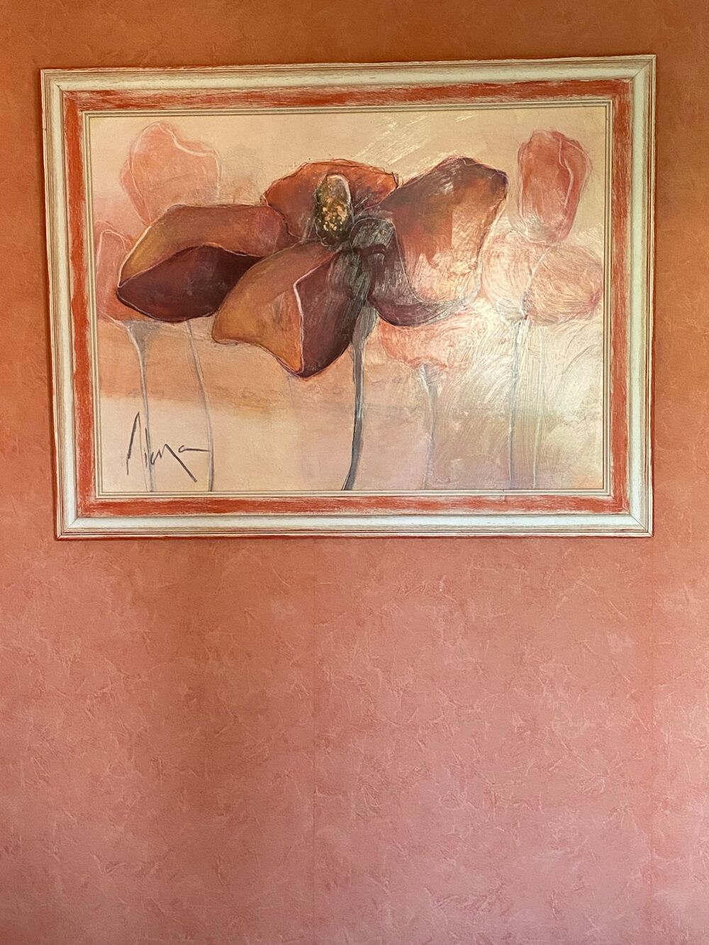 A NE PAS RATER ! MAGNIFIQUE TABLEAU FLORAL A L'HUILE Dcoration