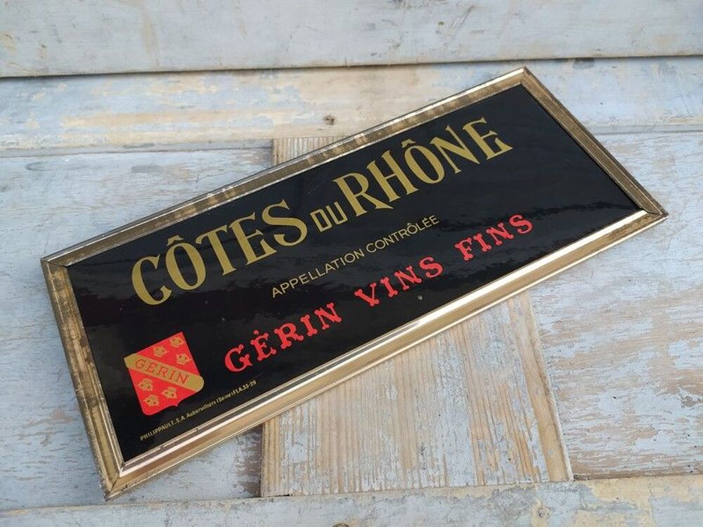 Ancien Glacoide Publicitaire Cotes du Rh&ocirc;ne Vins G&eacute;rin 