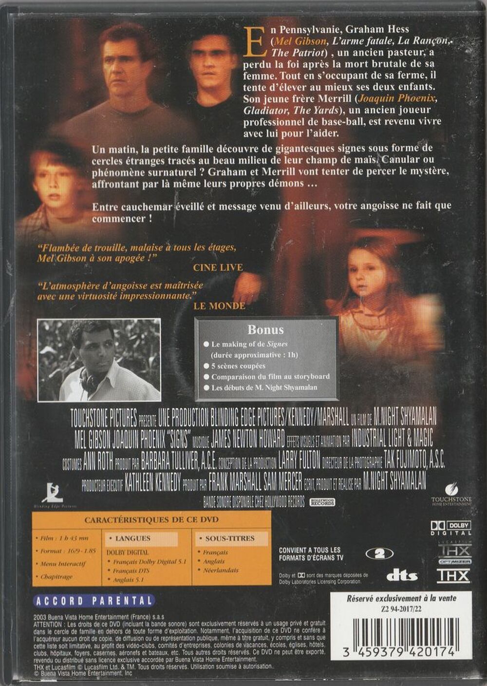 Signes DVD et blu-ray