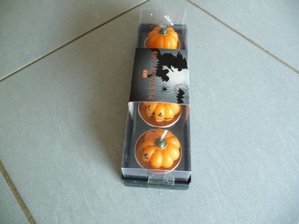 4 bougies forme citrouille - Neuves Décoration