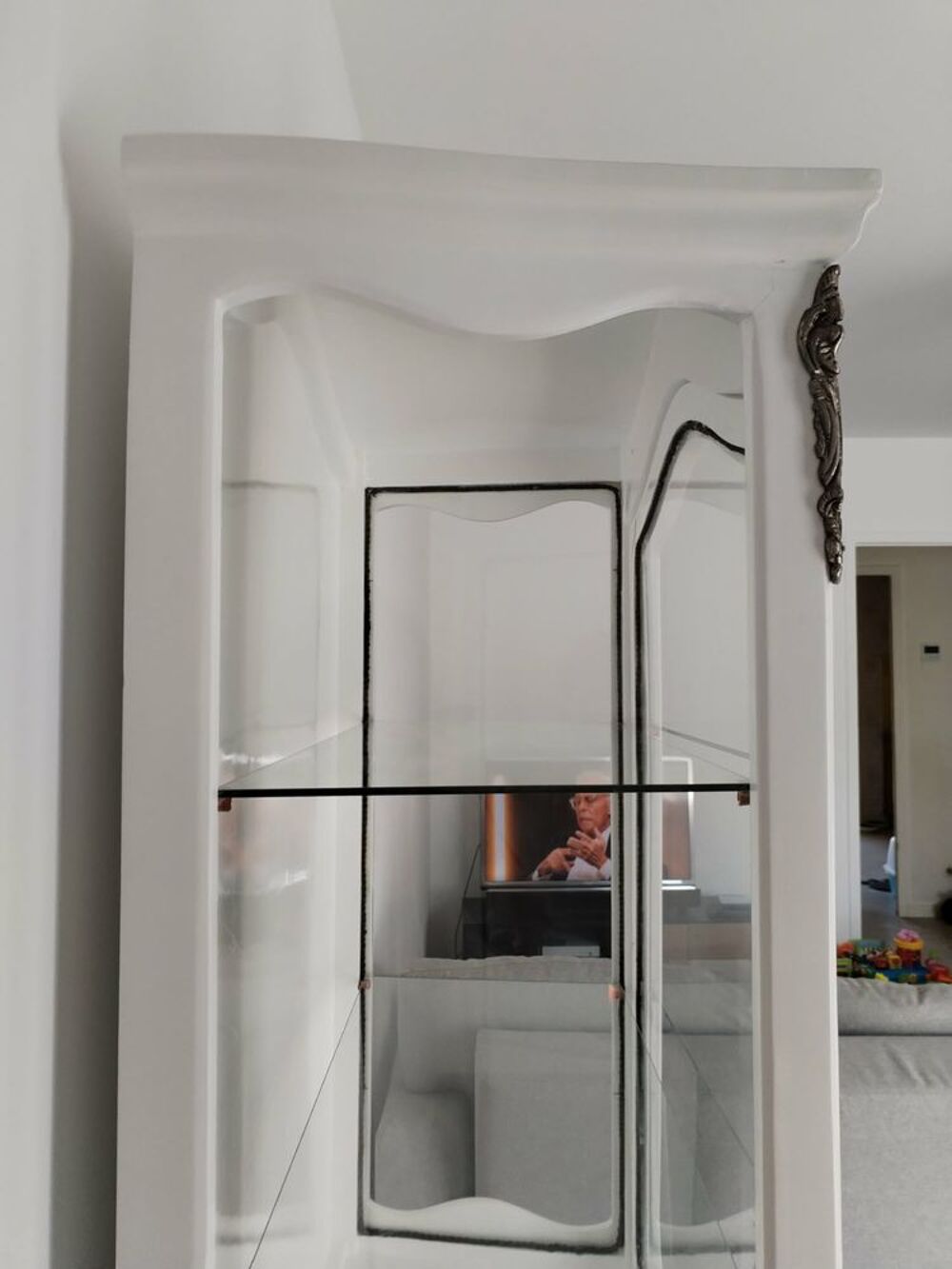 Vitrine baroque blanche et argent Meubles